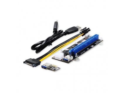 UNIBOS UNRI-106 Riser card PCIe x1 to PCIe x16 + 6-pin power cable