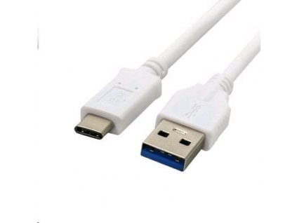 C-TECH USB 3.0 AM na USB-C kabel, 1m, bílý