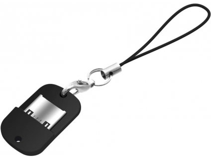 Miniaturní microUSB OTG adaptér FIXED pro mobilní telefony a tablety s pouzdrem, USB 2.0, černý