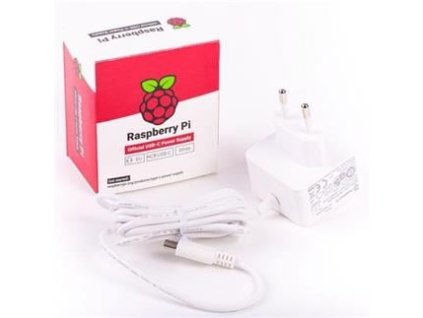 Raspberry Pi napájecí adaptér USB-C 3A pro Rpi 4, bílá