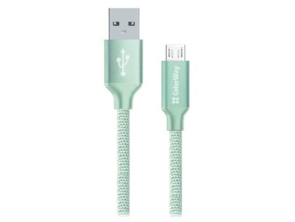 ColorWay USB - microUSB kabel 1m 2.1A, mint zelená