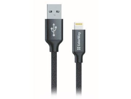 ColorWay USB 2.0 - Lightning kabel 1m 2.1A, černá