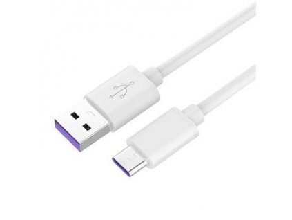 Kabel USB-C/M - USB 2.0 A/M, Super fast charging 5A, bílý, 1m