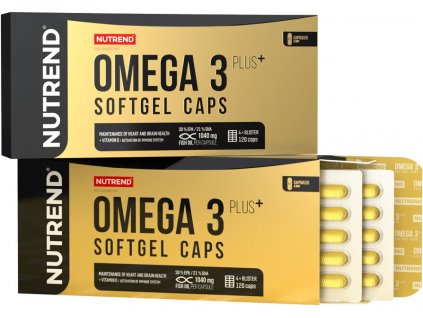 Nutrend OMEGA 3 Plus SOFTGEL CAPS, 120 kapslí