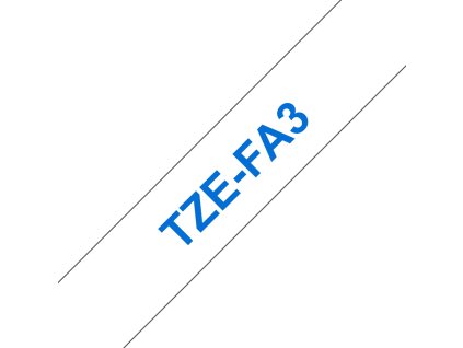 Brother TZe-FA3, zažehlovací páska, modrý tisk na bílé, šířka 12 mm