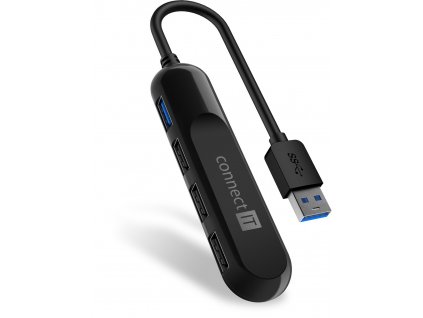 Connect IT USB-A hub USB 3.0, externí, černý
