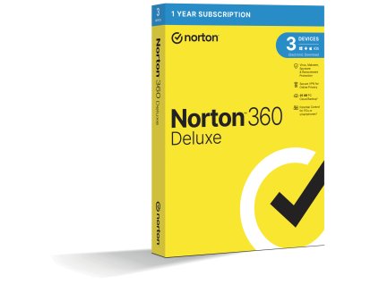 NORTON 360 DELUXE 25GB CZ 1uživatel, pro 3 zařízení, na 12 měsíců, box