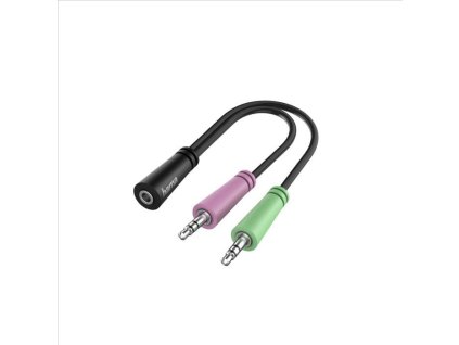 Hama headset redukce jack 3,5 mm 4pól. na 2x jack vidlici (200351)