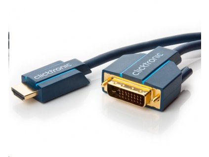 ClickTronic HQ OFC kabel HDMI male <> DVI-D male (24+1), zlacené, 2m