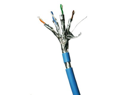 DATACOM F/FTP drát CAT6A LSOH,Eca 100m, plášť modrý