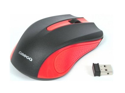 Omega myš bezdrátová OM0419R, 1000 DPI, červená