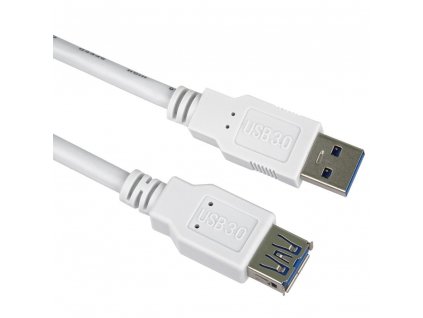 Prodlužovací kabel USB 3.0 Super-speed 5Gbps A-A, MF, 9pin, 0,5m bílá
