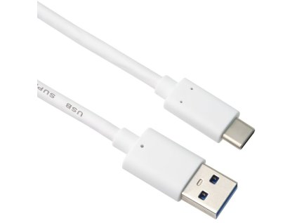 Kabel USB-C - USB 3.0 A (USB 3.2 generation 2, 3A, 10Gbit/s) 1m bílá