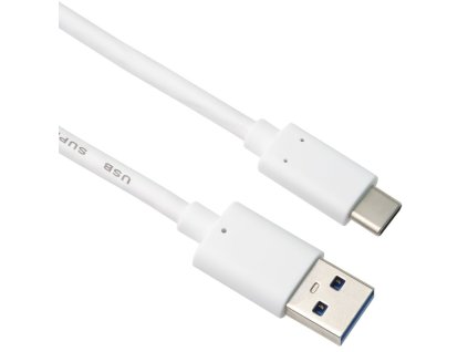 Kabel USB-C - USB 3.0 A (USB 3.2 generation 2, 3A, 10Gbit/s) 3m bílá