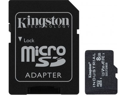 Kingston microSDHC 8GB Industrial + SD adaptér