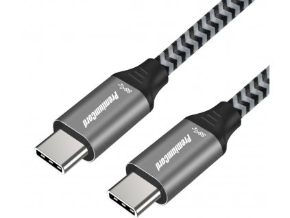 Kabel USB 3.2 Gen 1 USB-C male - USB-C male, bavlněný oplet, 2m