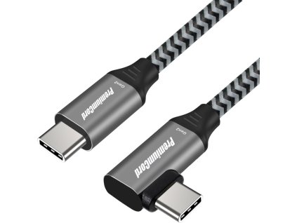 USB-C zahnutý kabel ( USB 3.2 GEN 2, 3A, 60W, 20Gbit/s ) 1m