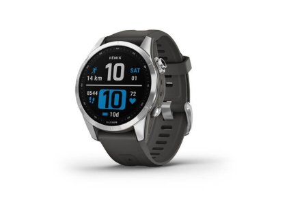 Garmin fenix7S Glass, Silver /  Graphite Band