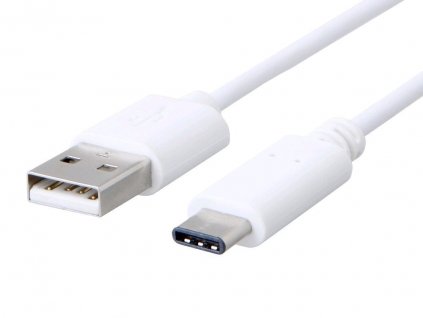 C-TECH USB 2.0 AM na USB-C kabel (AM/CM), 1m, bílý