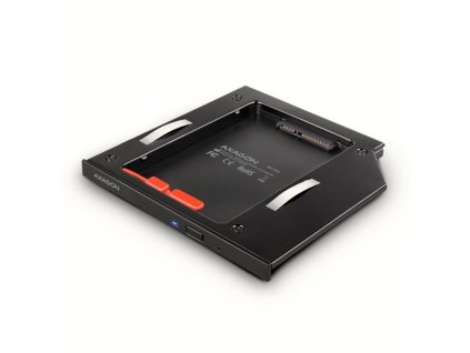 AXAGON RSS-CD09 rámeček pro 2.5" SSD/HDD do DVD slotu, 9.5 mm, LED, hliník