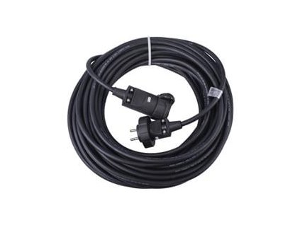 Venkovní prodlužovací kabel 20m / 1 zásuvka / černý / guma / 230 V / 2,5mm2