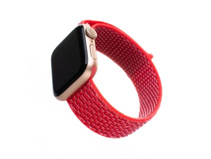 Nylonový řemínek FIXED Nylon Strap pro Apple Watch 42/44/45mm, tmavě růžový