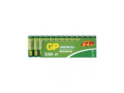 Zinková baterie GP Greencell AAA (R03) blistr 12Ks