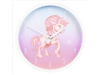 Hama Magical Unicorn, dětské nástěnné hodiny, průměr 25 cm, tichý chod