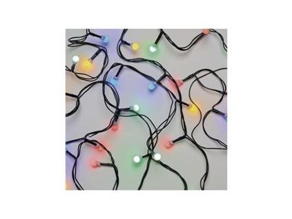 LED vánoční cherry řetěz – kuličky, 8 m, venkovní i vnitřní, multicolor, časovač