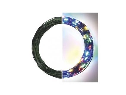 LED vánoční nano řetěz zelený, 15 m, venkovní i vnitřní, multicolor, časovač