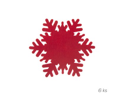 Orion Podtácek polyester VLOČKA pr. 13,5 cm červená, 6 ks