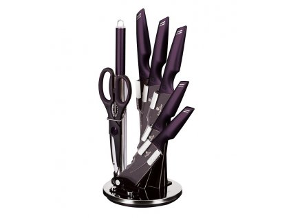 BerlingerHaus Sada nožů v nerez stojanu Purple Eclipse Collection, 8 ks