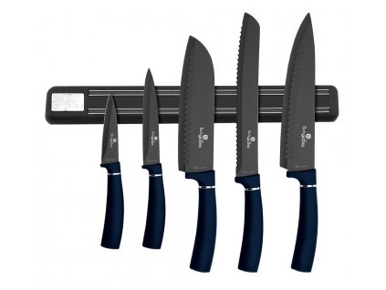 BerlingerHaus Sada nožů s magnetickou lištou Aquamarine Metallic Line, 6 ks