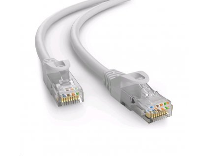 C-TECH kabel patchcord Cat6e, UTP, šedá, 30m