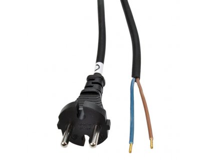 Solight flexo kabel, 2x 1,5mm2, gumová, černá, 2,5m