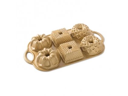 Nordic Ware Mini bábovky Premium gold plát se 6 formičkami 3,5 cup zlatá