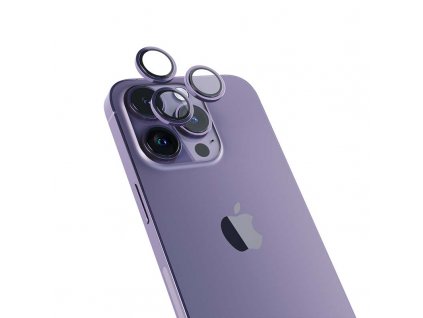 Epico Hliníkové ochranné sklo na čočky fotoaparátu pro iPhone 14 Pro / 14 Pro Max (6,1") - temně fialová