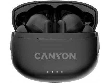 CANYON TWS8B Bluetooth bezdrátová sluchátka s mikrofonem, černá