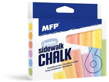 MFP Křídy M chodníkové kulaté 6 ks mix barev - krabička