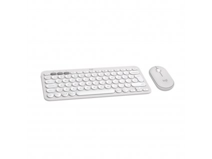 Logitech Pebble 2 Combo, bezdrátová klávesnice a myš, bílá