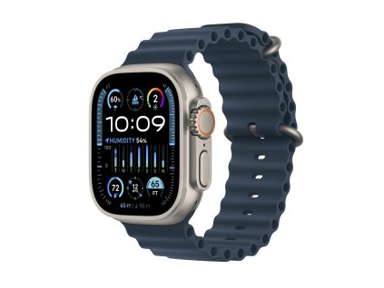 Apple Watch Ultra 2 49mm titanové pouzdro s modrým oceánským řemínkem