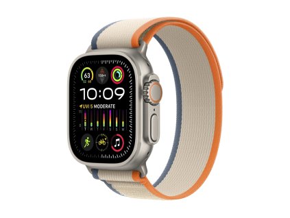 Apple Watch Ultra 2 49mm titanové pouzdro s oranžovo-béžovým trailovým tahem - S/M