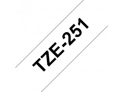 Brother TZe-251, bílá / černá (24mm, laminovaná)