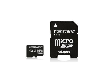 Transcend microSDHC 4GB Class4 + adaptér