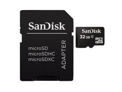 SanDisk microSDHC 32GB Class 4 + adaptér