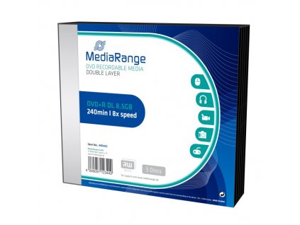 DVD+R MediaRange 8,5GB 8x Double Layer slimcase (5pack)