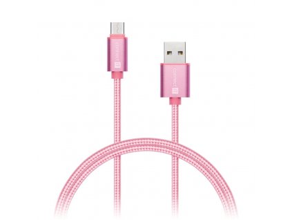 Connect IT Wirez Premium Metallic USB-C, datový kabel USB-C, růžovo zlatý, 1 m