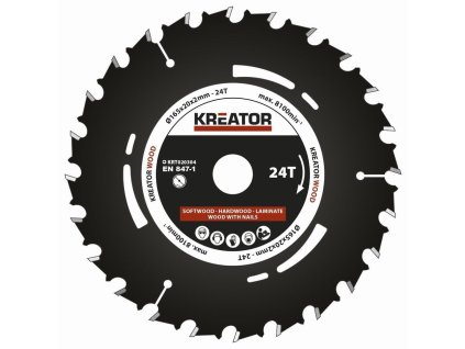 Kreator KRT020304 - Pilový kotouč pro ponorné pily 165mm, 24T