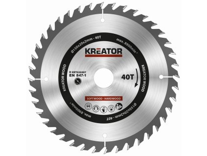 Kreator KRT020407 - Pilový kotouč na dřevo 150mm, 40T