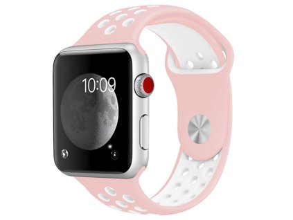 Tactical Double silikonový řemínek pro Apple Watch 1/2/3 38mm Pink/White - růžovo bílý